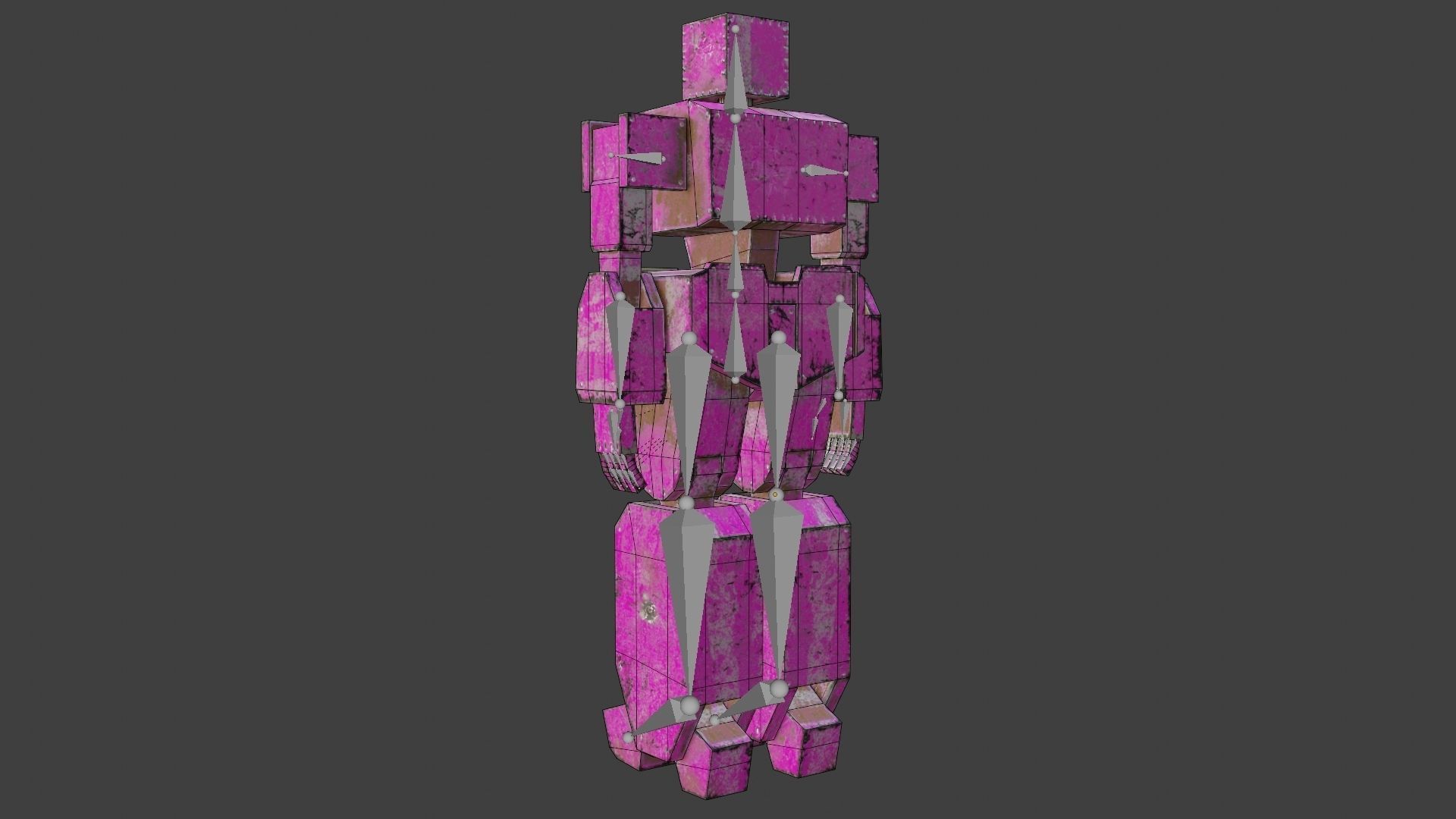 Box Robot Rigged Character Low-poly 3D model_39