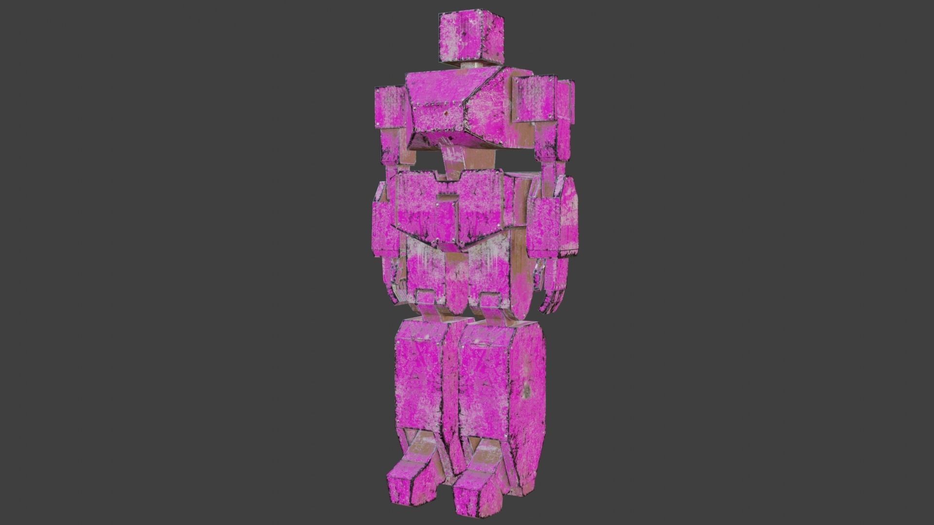 Box Robot Rigged Character Low-poly 3D model_22