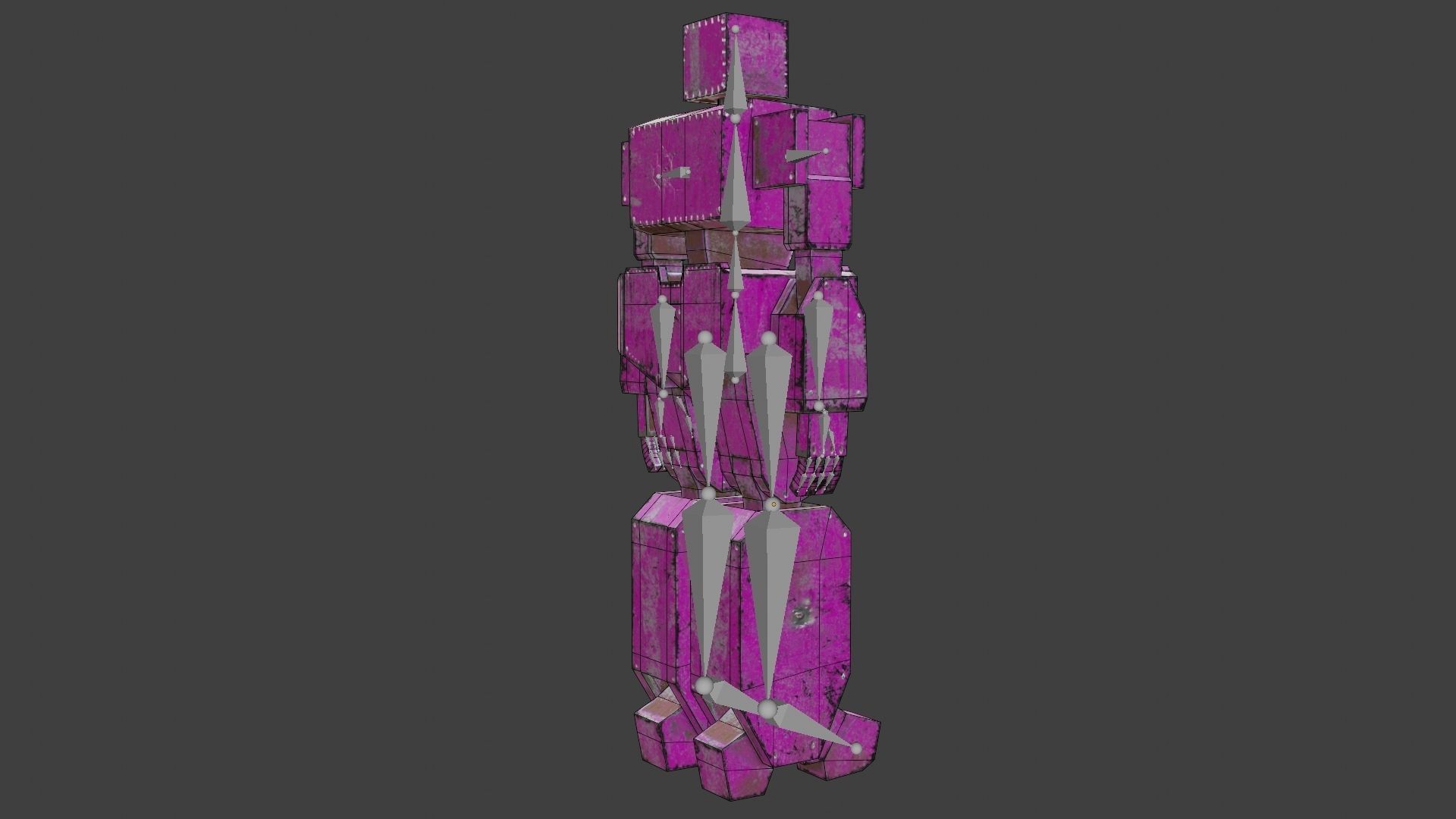 Box Robot Rigged Character Low-poly 3D model_35