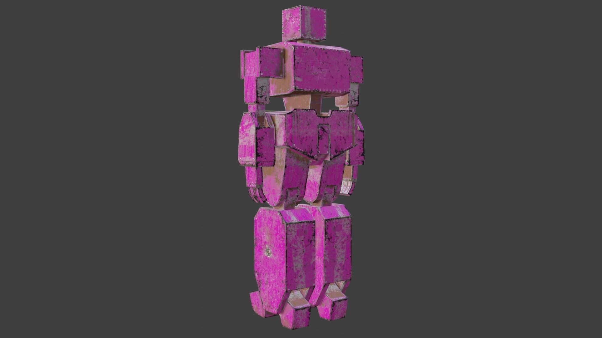 Box Robot Rigged Character Low-poly 3D model_15