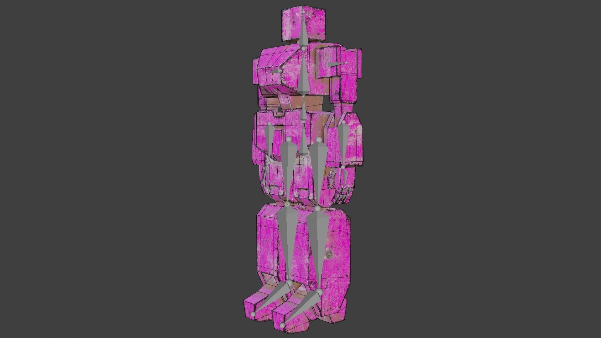 Box Robot Rigged Character Low-poly 3D model_44