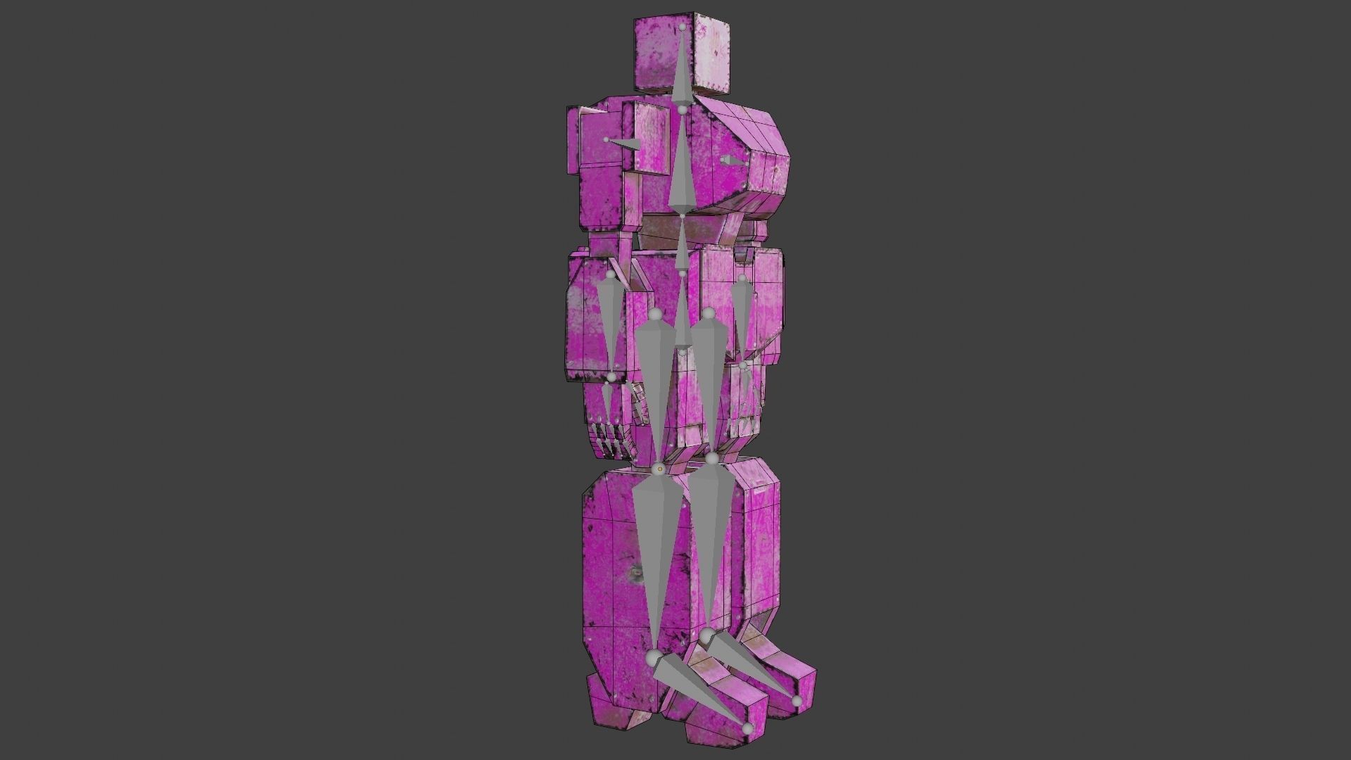 Box Robot Rigged Character Low-poly 3D model_32