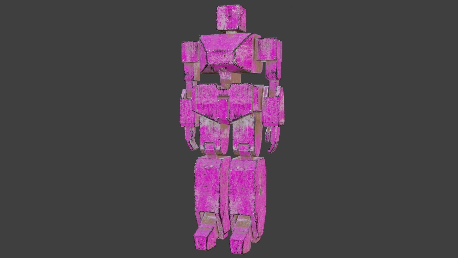 Box Robot Rigged Character Low-poly 3D model_2