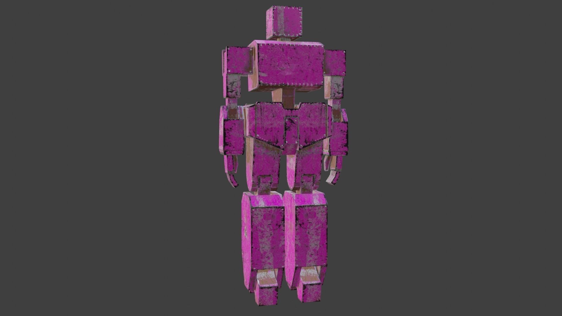 Box Robot Rigged Character Low-poly 3D model_14
