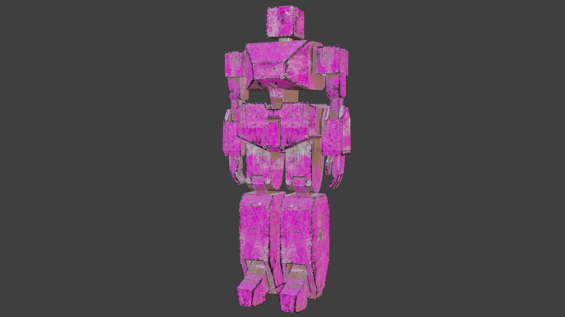 Box Robot Rigged Character Low-poly 3D model_23