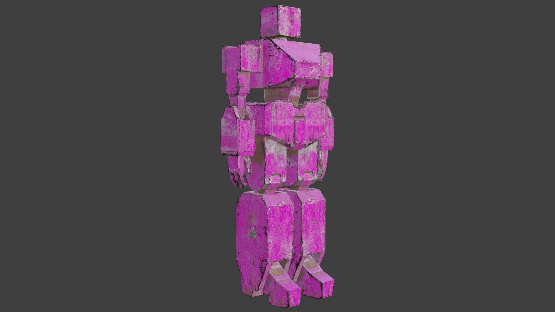 Box Robot Rigged Character Low-poly 3D model_7