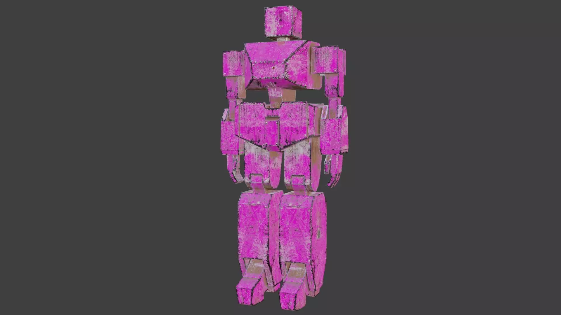 Box Robot Rigged Character Low-poly 3D model_0