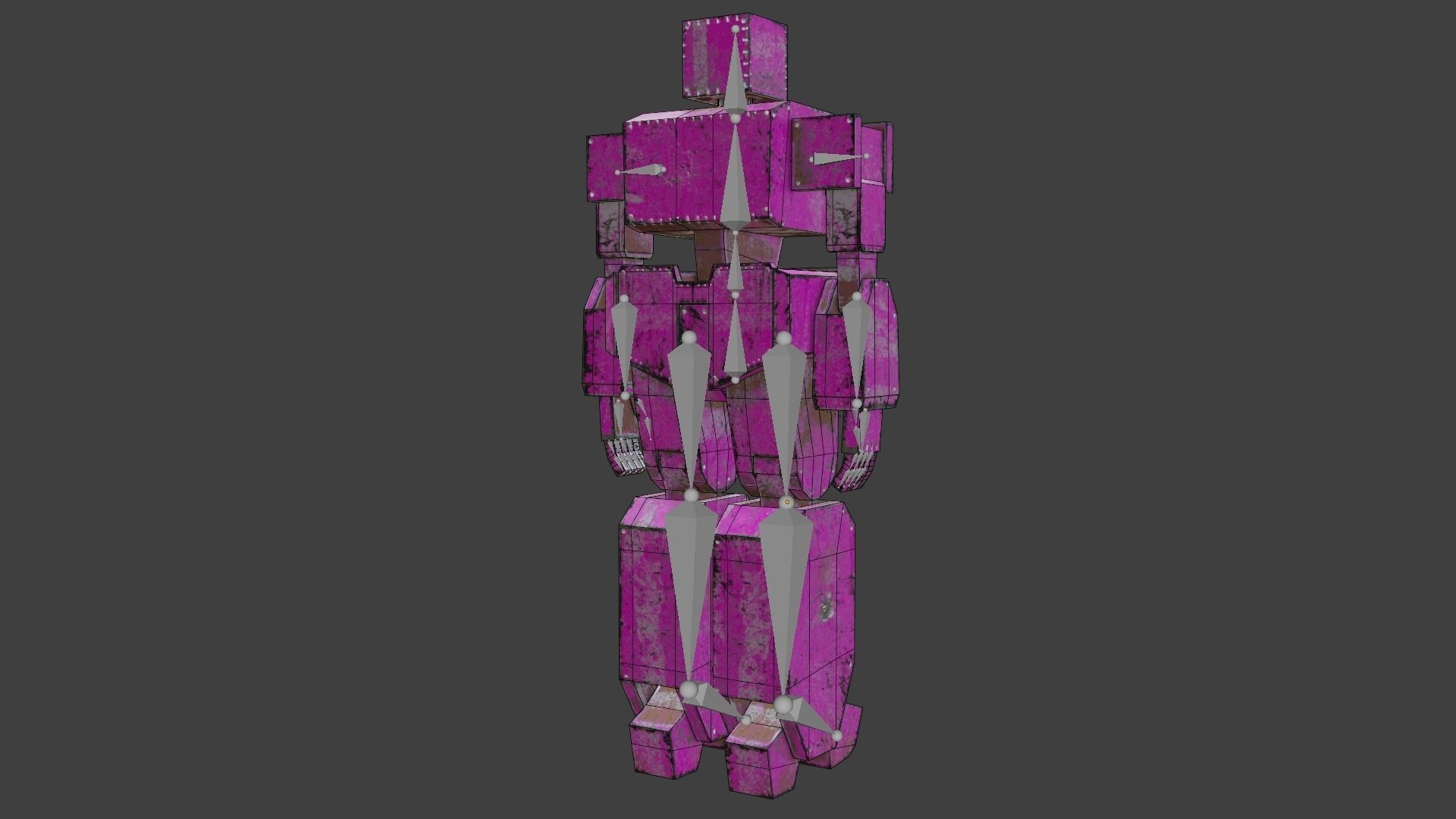 Box Robot Rigged Character Low-poly 3D model_36