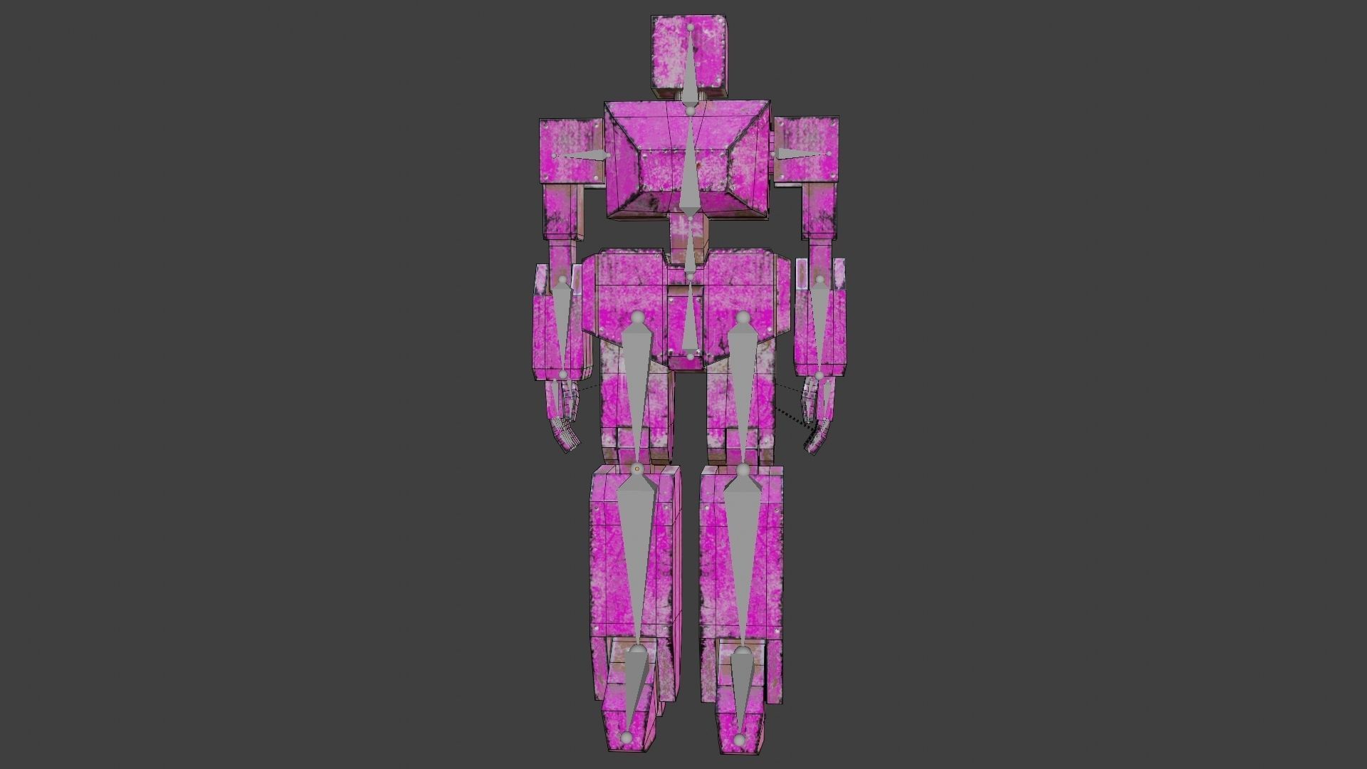 Box Robot Rigged Character Low-poly 3D model_28