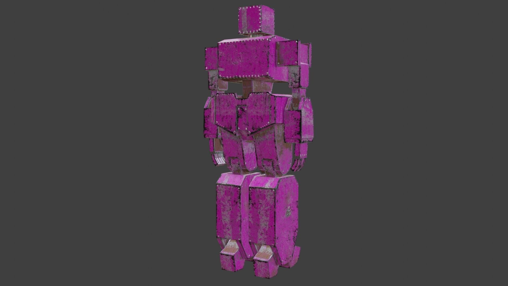Box Robot Rigged Character Low-poly 3D model_12
