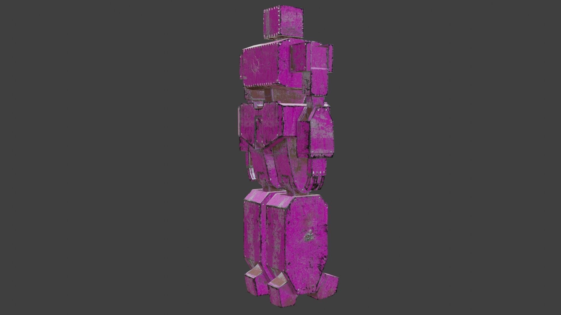 Box Robot Rigged Character Low-poly 3D model_11