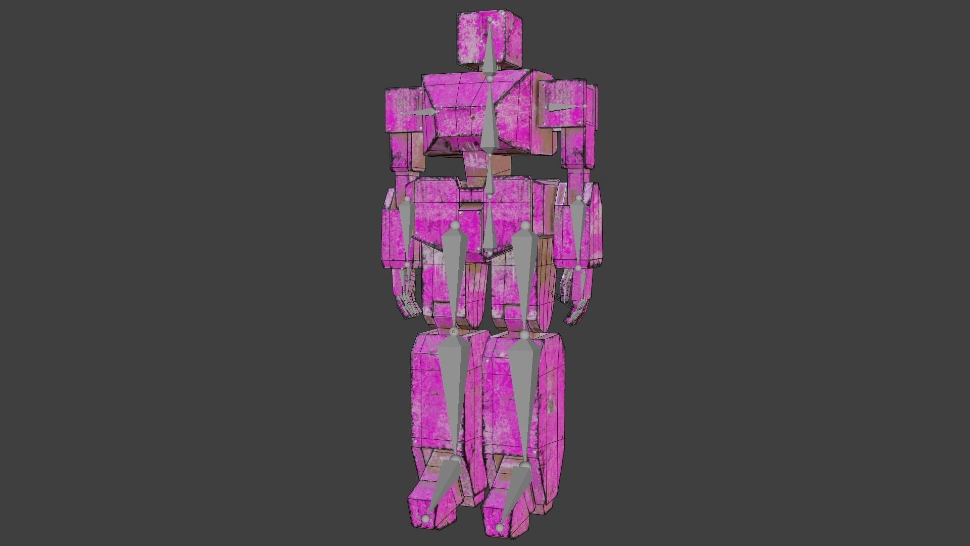 Box Robot Rigged Character Low-poly 3D model_49