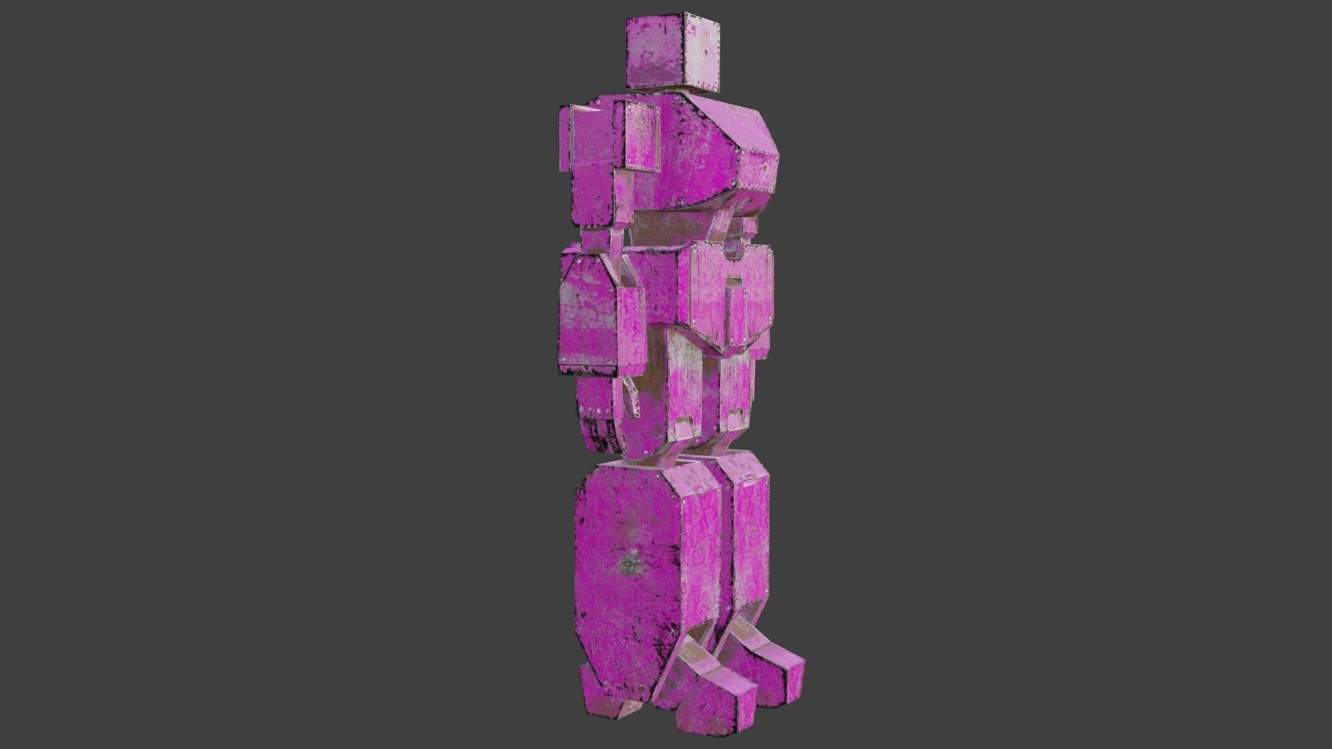 Box Robot Rigged Character Low-poly 3D model_8