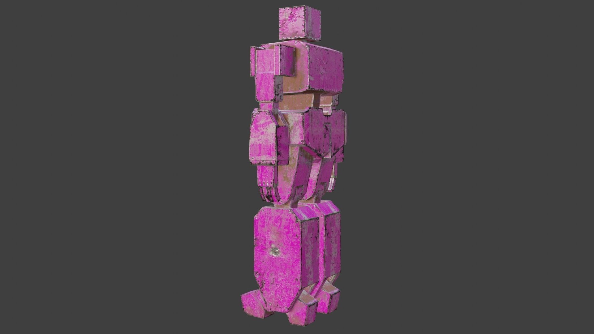 Box Robot Rigged Character Low-poly 3D model_16
