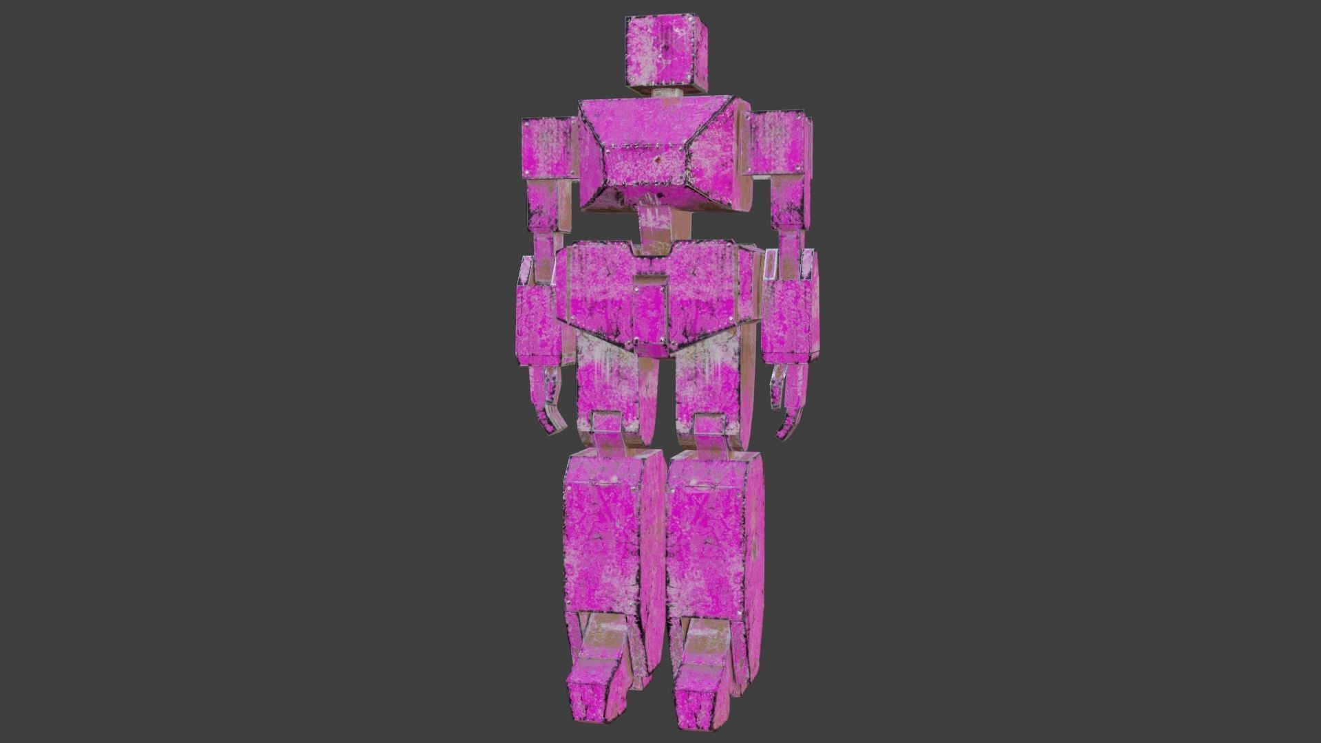 Box Robot Rigged Character Low-poly 3D model_3