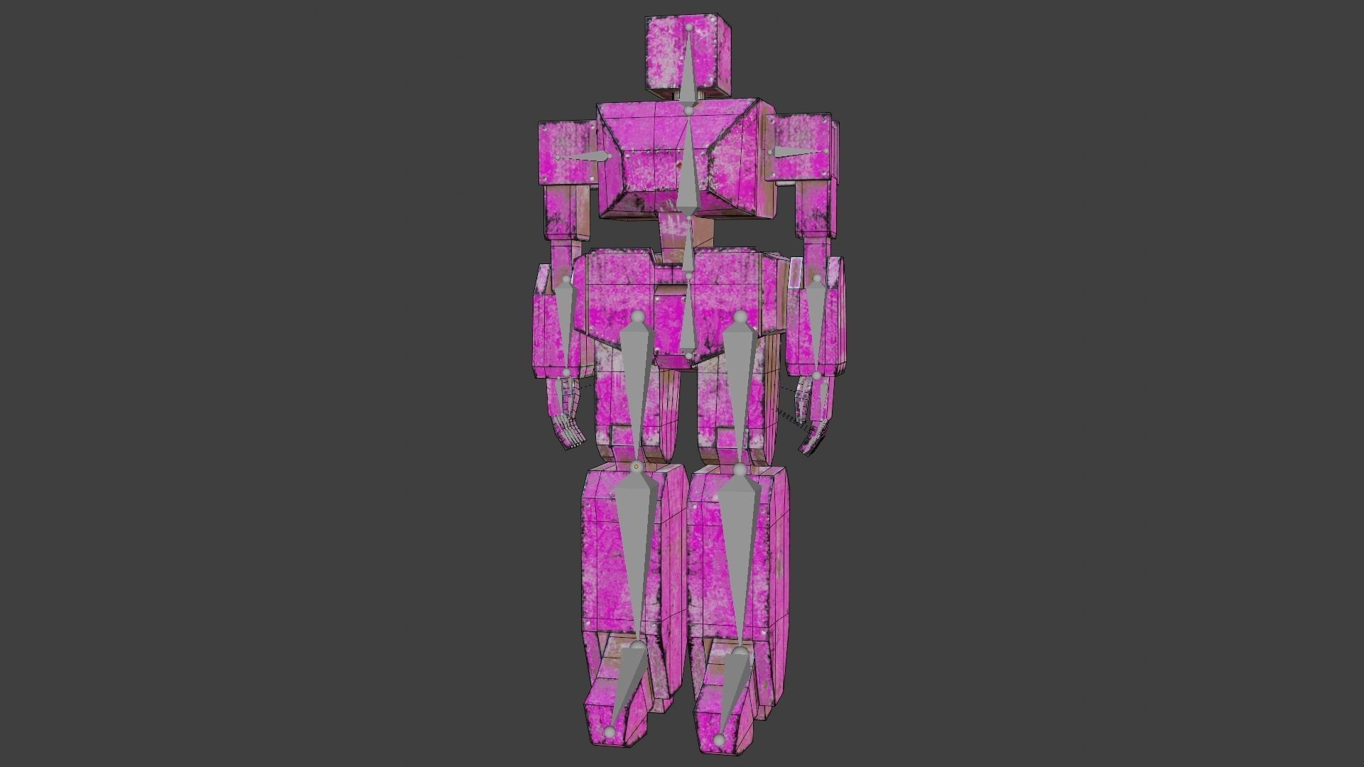 Box Robot Rigged Character Low-poly 3D model_27