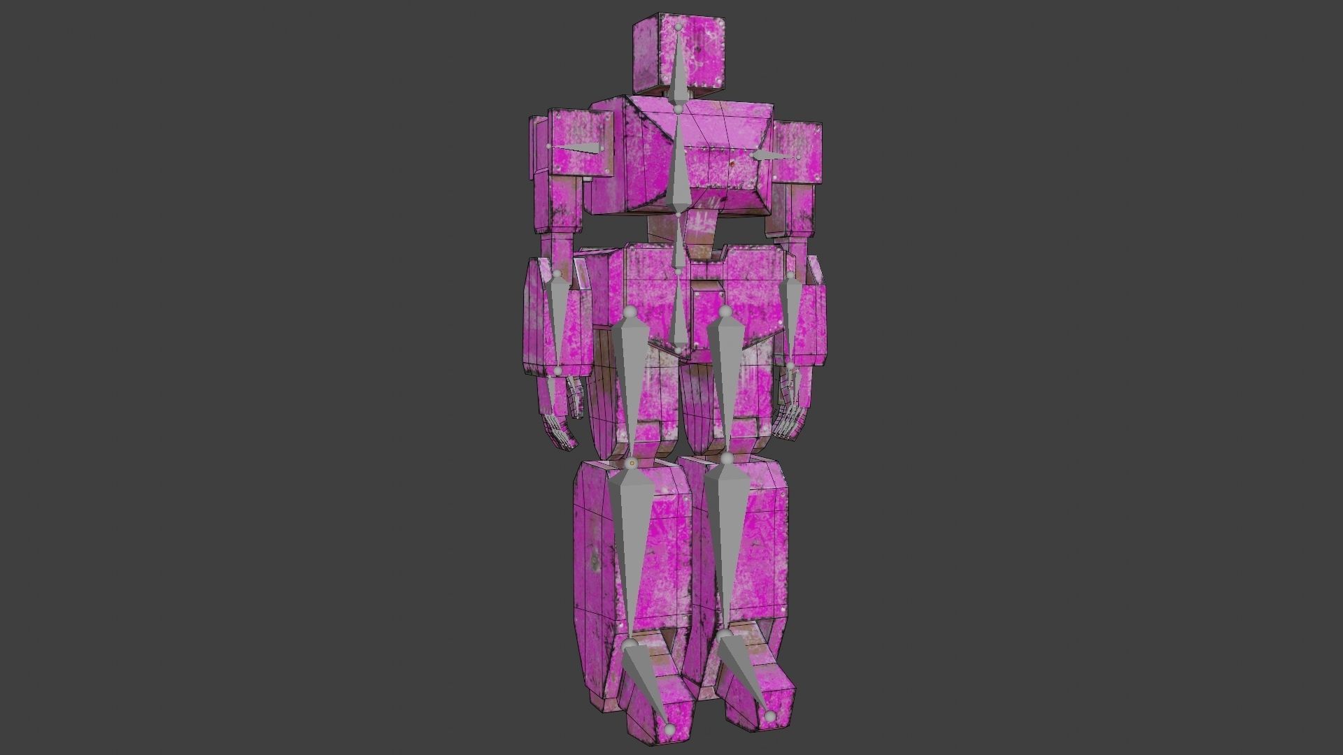 Box Robot Rigged Character Low-poly 3D model_30