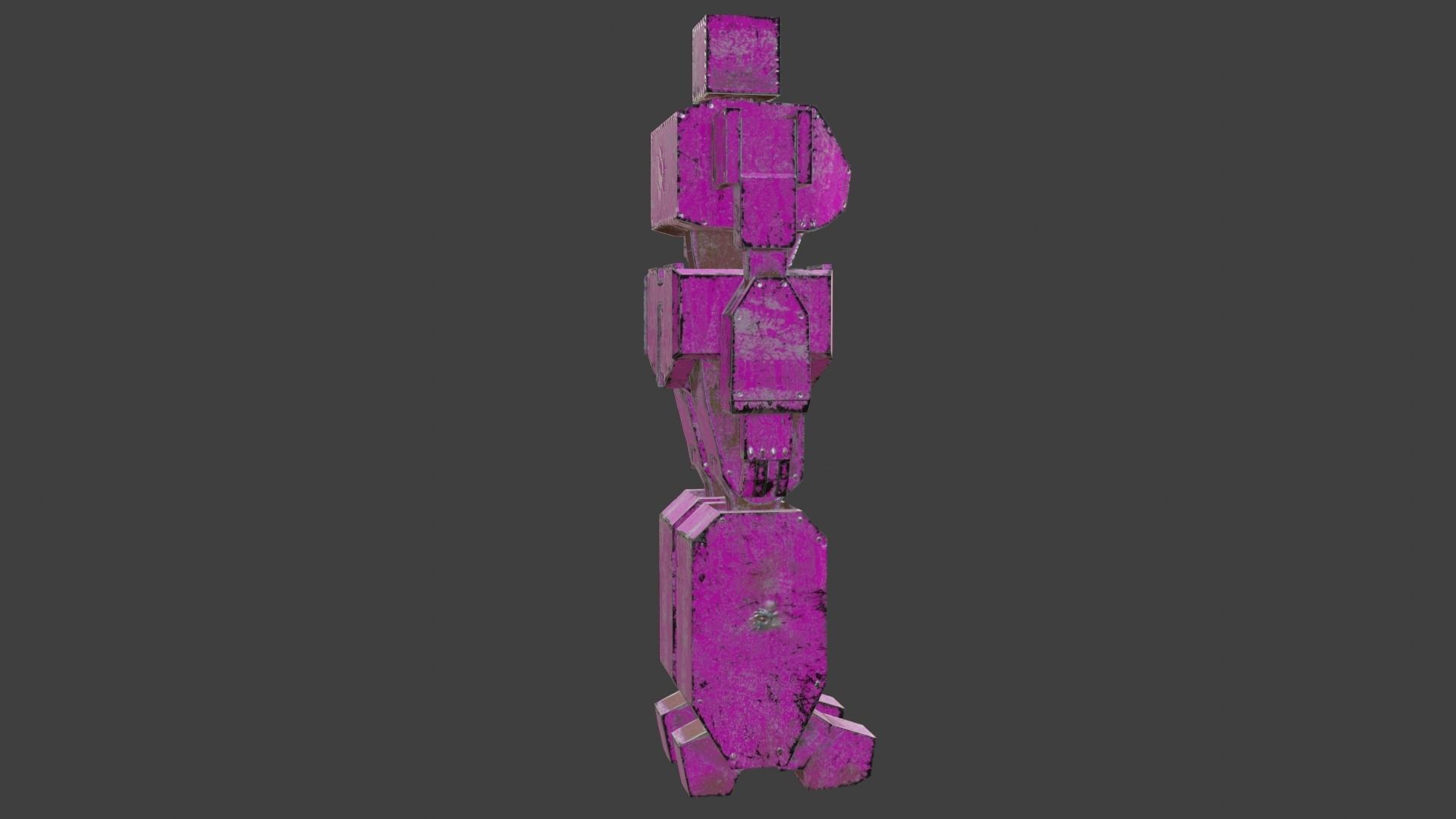 Box Robot Rigged Character Low-poly 3D model_10
