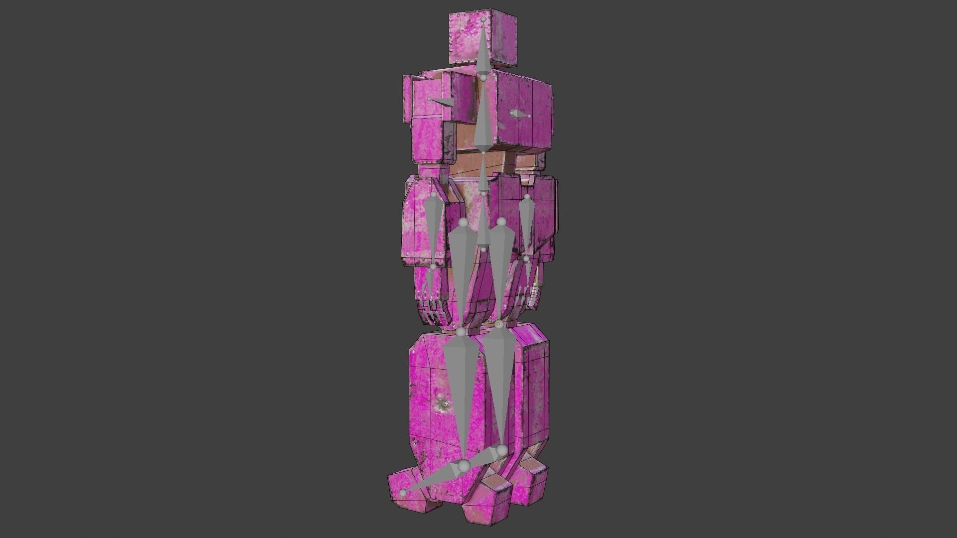 Box Robot Rigged Character Low-poly 3D model_40