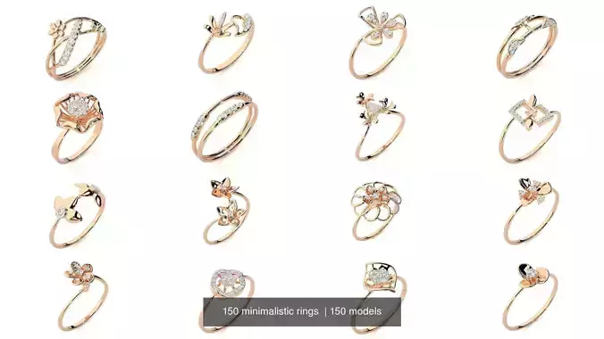 150 minimalistic light wt rings 