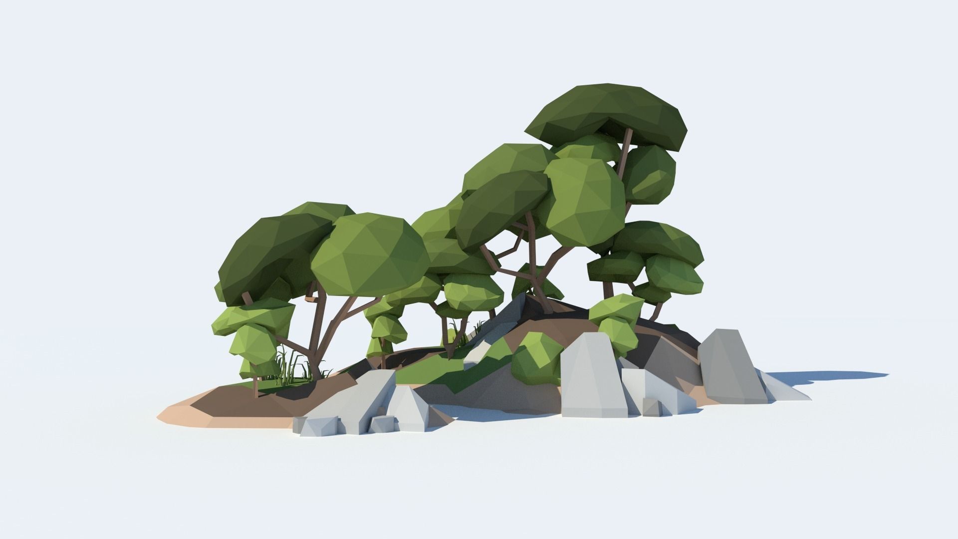 Low Poly Tree Pack Free low-poly 3D model_4