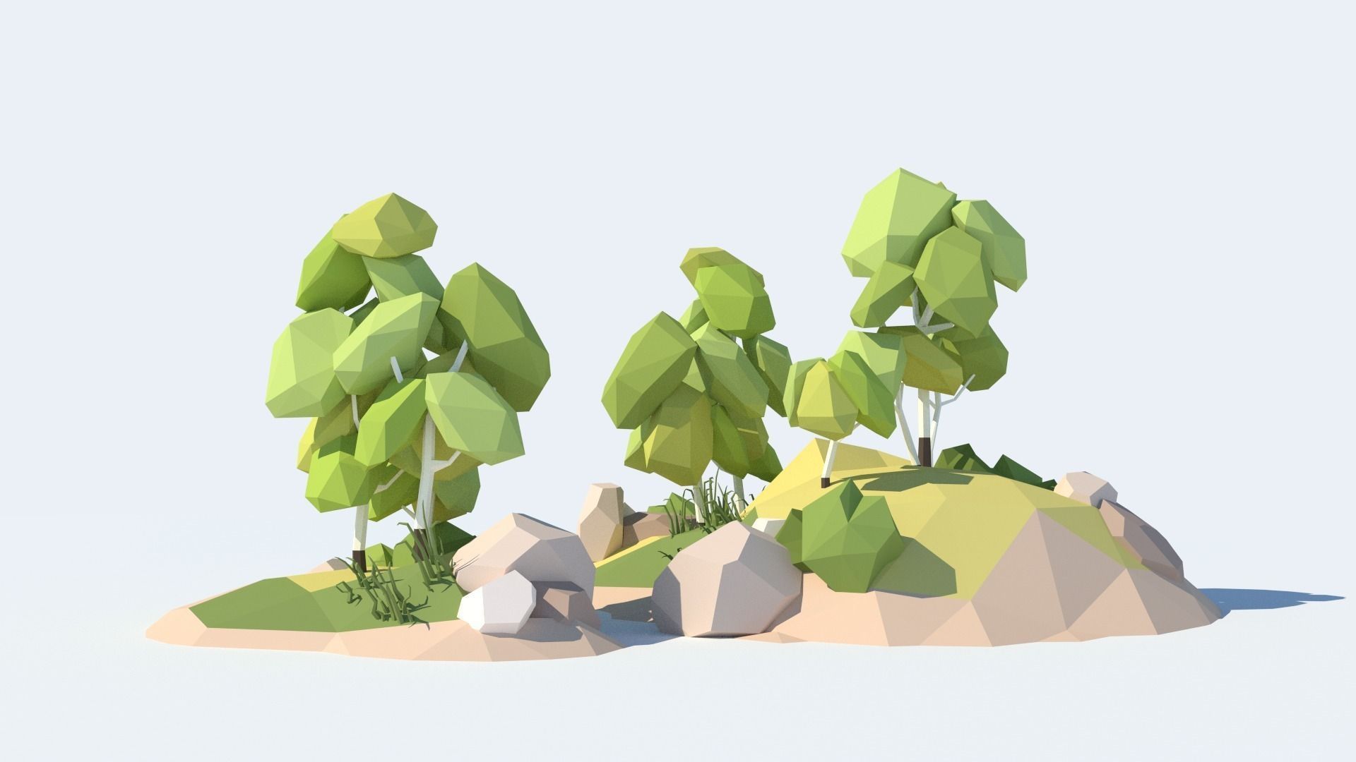 Low Poly Tree Pack Free low-poly 3D model_3