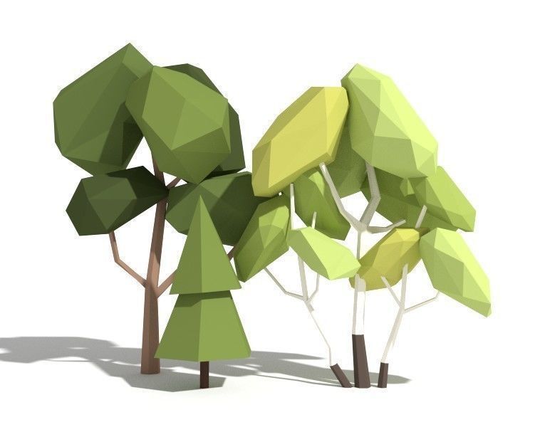 Low Poly Tree Pack Free low-poly 3D model_8