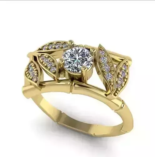 Ring with leaves 1070