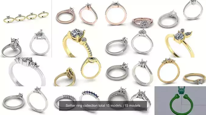 Soliter ring collection total 15 models 