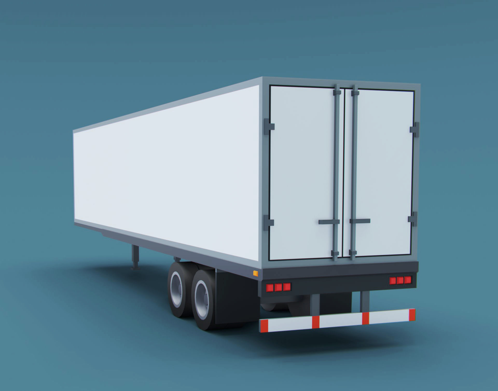 Cartoon stylized 2 semi trucks and 6 types of trailers pack 3D Model Collection_7