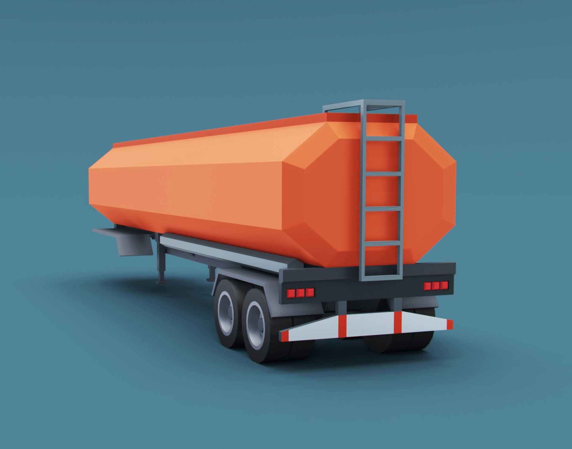 Cartoon stylized 2 semi trucks and 6 types of trailers pack 3D Model Collection_5