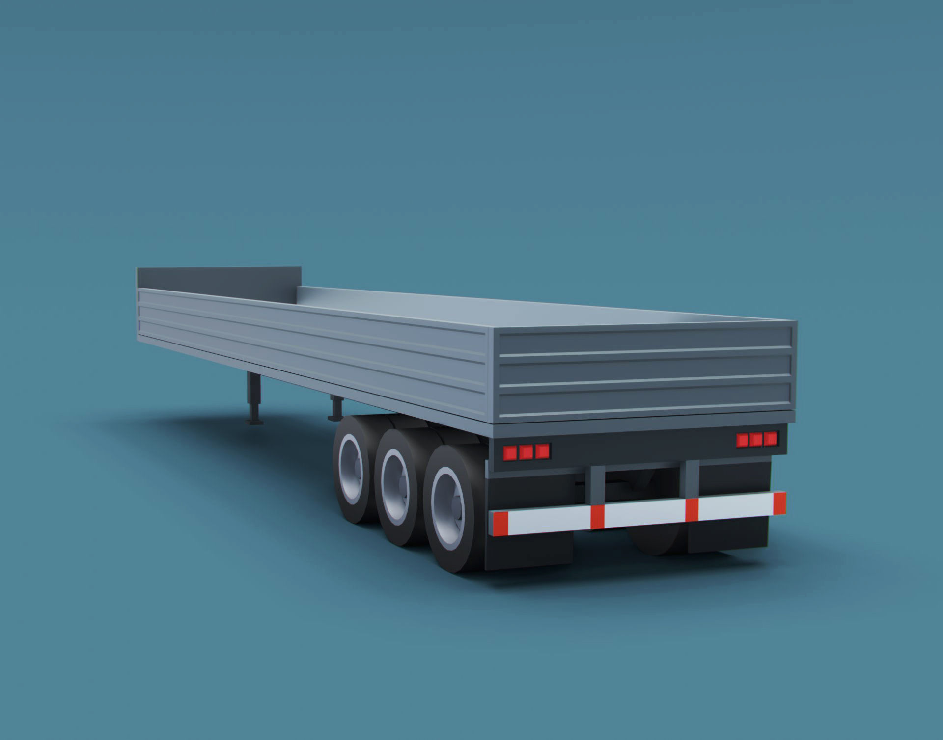 Cartoon stylized 2 semi trucks and 6 types of trailers pack 3D Model Collection_8