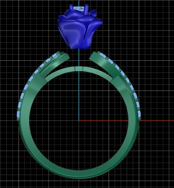 Engagement ring  Rose 3D print model_15