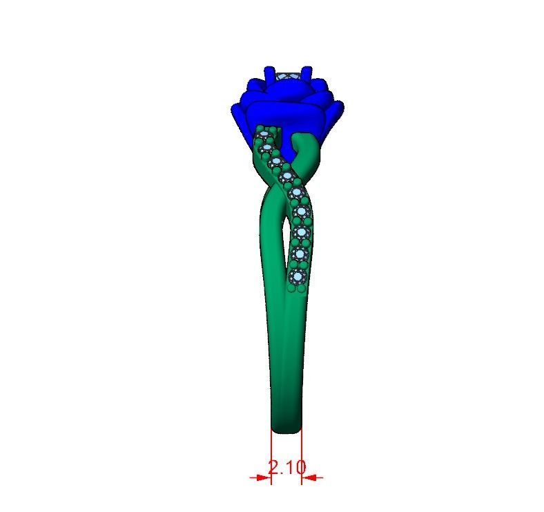 Engagement ring  Rose 3D print model_19