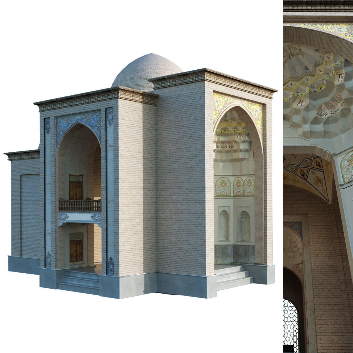 islamic arabic turkish building kitbash vol 1 Low-poly 3D model_1
