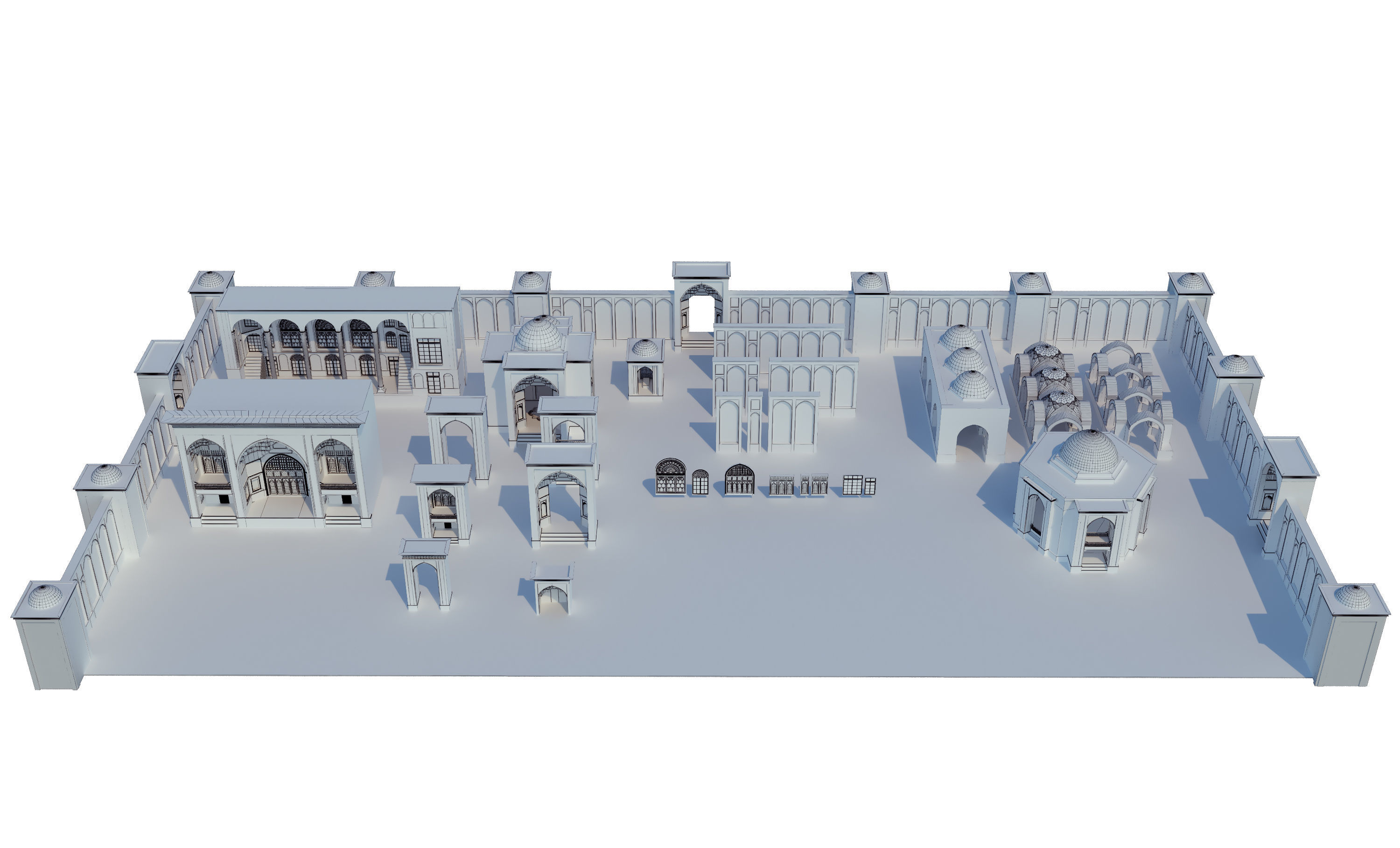 islamic arabic turkish building kitbash vol 1 Low-poly 3D model_31