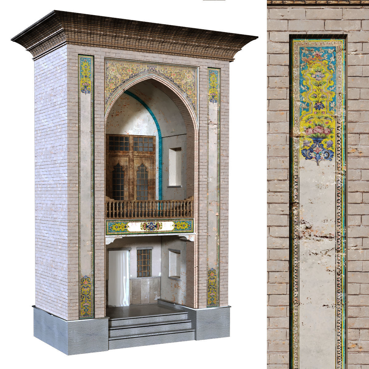 islamic arabic turkish building kitbash vol 1 Low-poly 3D model_12