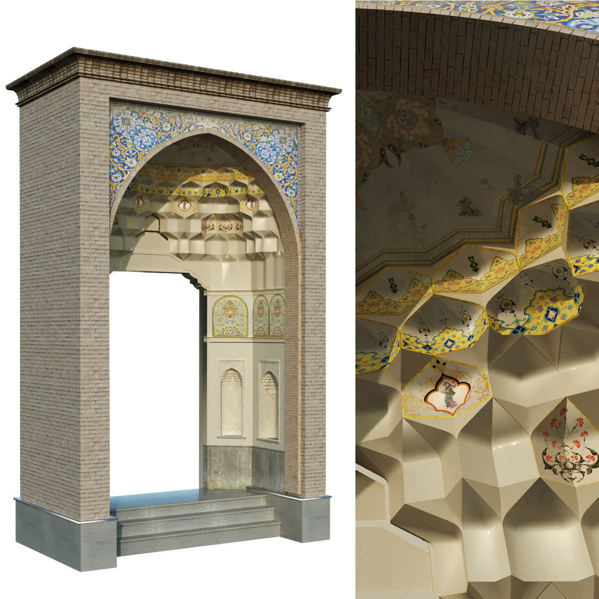 islamic arabic turkish building kitbash vol 1 Low-poly 3D model_14