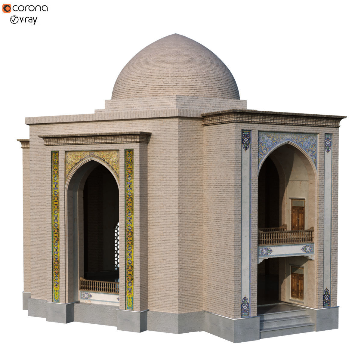 islamic arabic turkish building kitbash vol 1 Low-poly 3D model_15