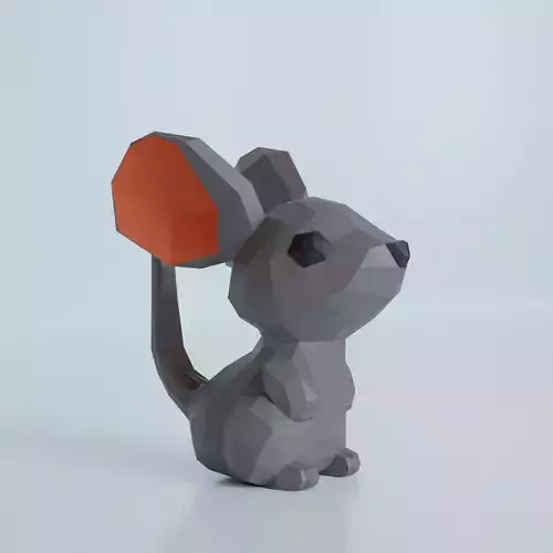Mouse low poly 3D model polygonal 3D model
