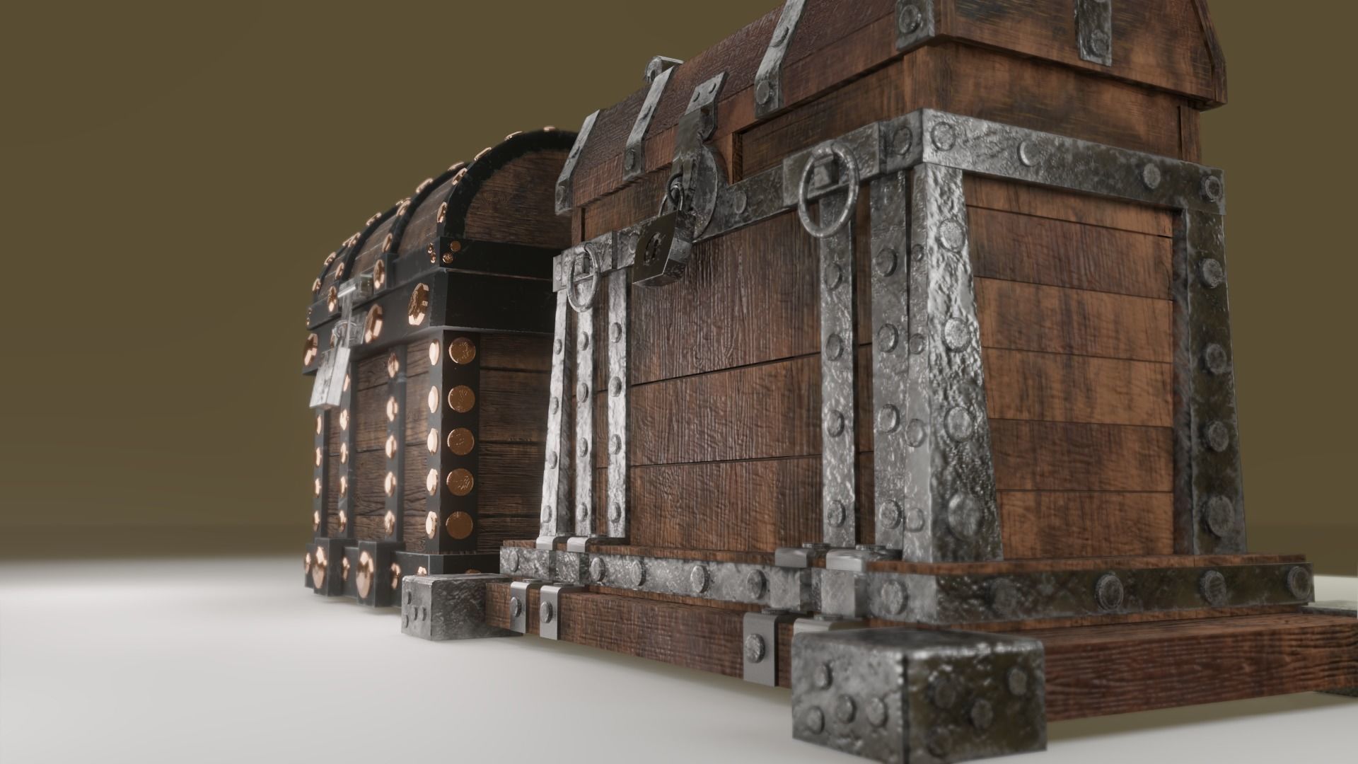 Treasure chest Game ready assest Low-poly 3D model_11