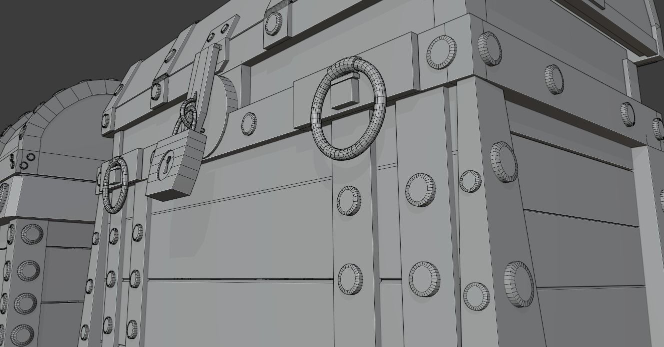 Treasure chest Game ready assest Low-poly 3D model_30