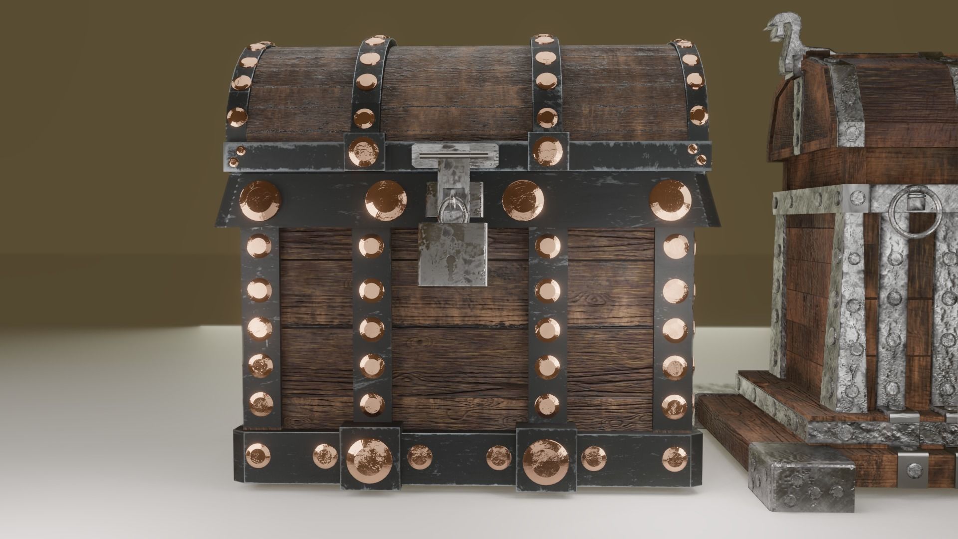 Treasure chest Game ready assest Low-poly 3D model_19
