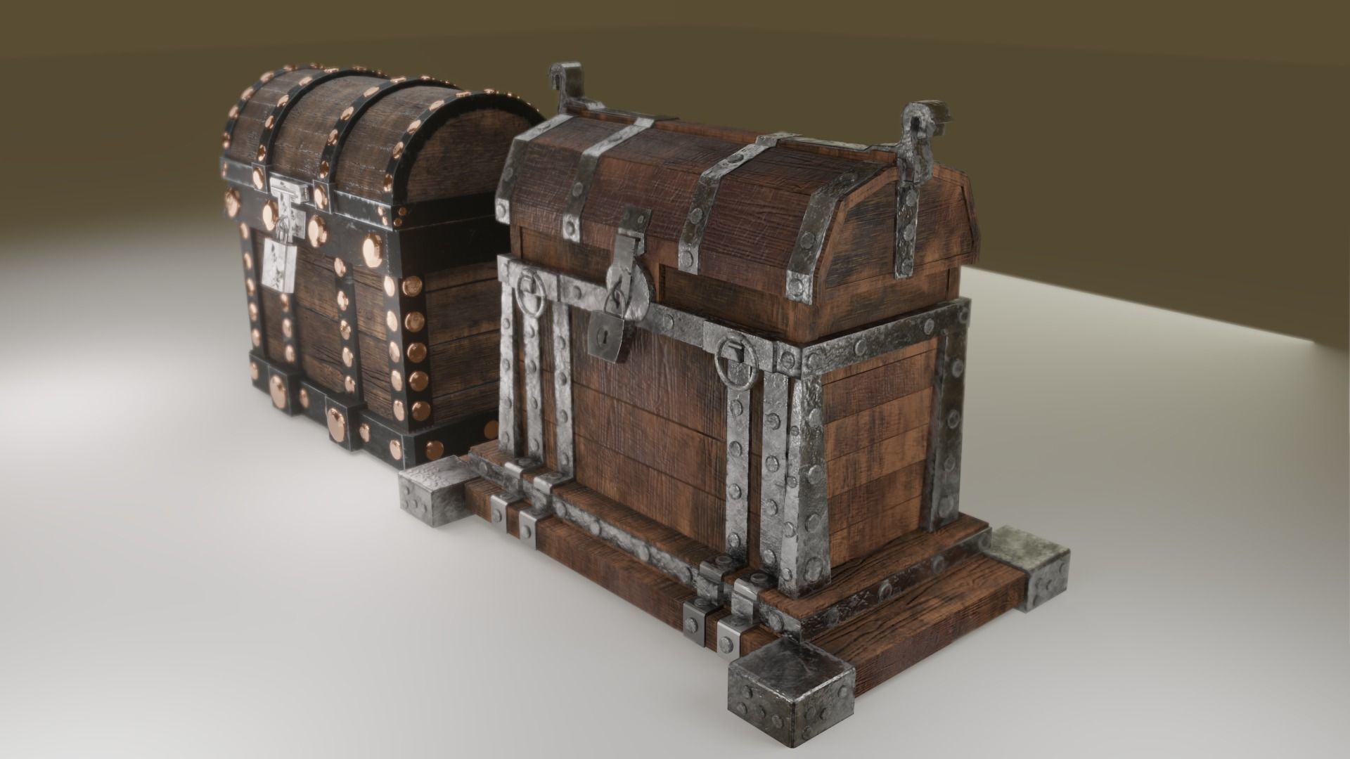 Treasure chest Game ready assest Low-poly 3D model_5