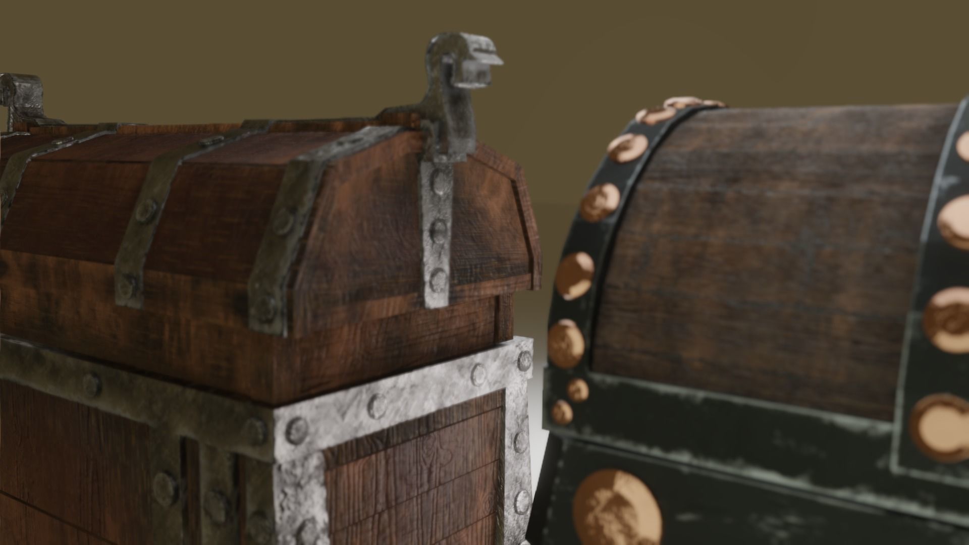 Treasure chest Game ready assest Low-poly 3D model_36