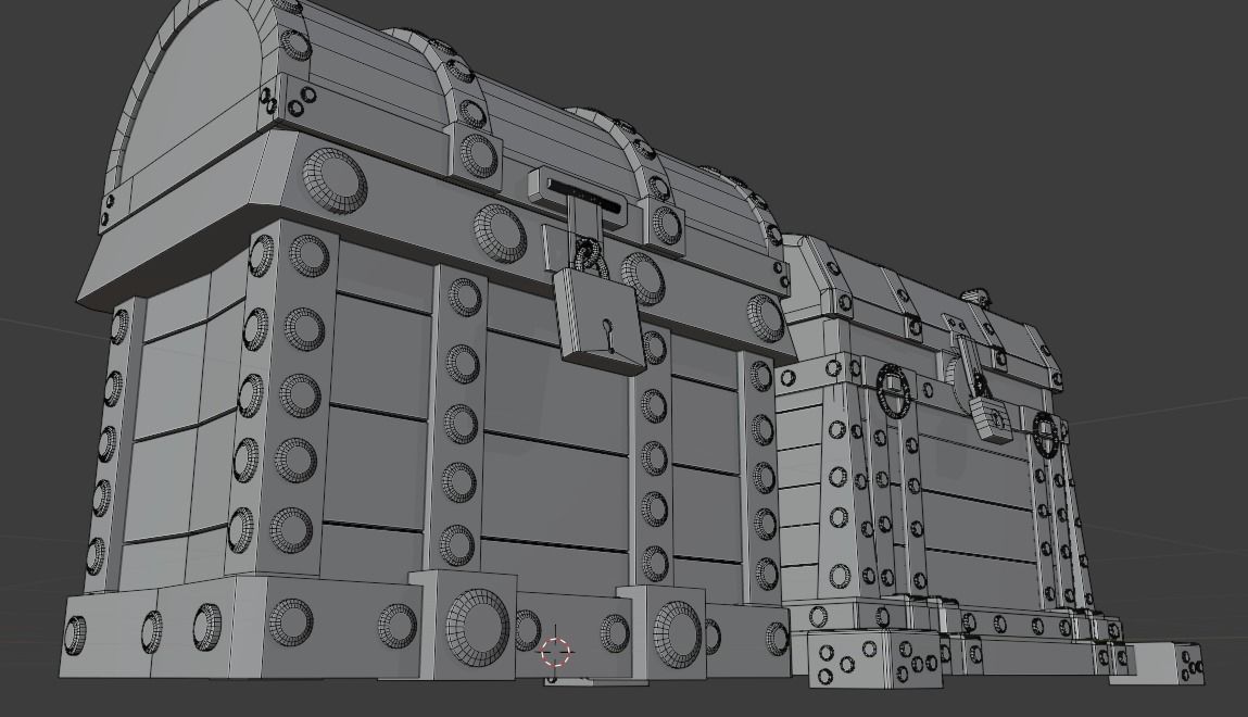 Treasure chest Game ready assest Low-poly 3D model_33