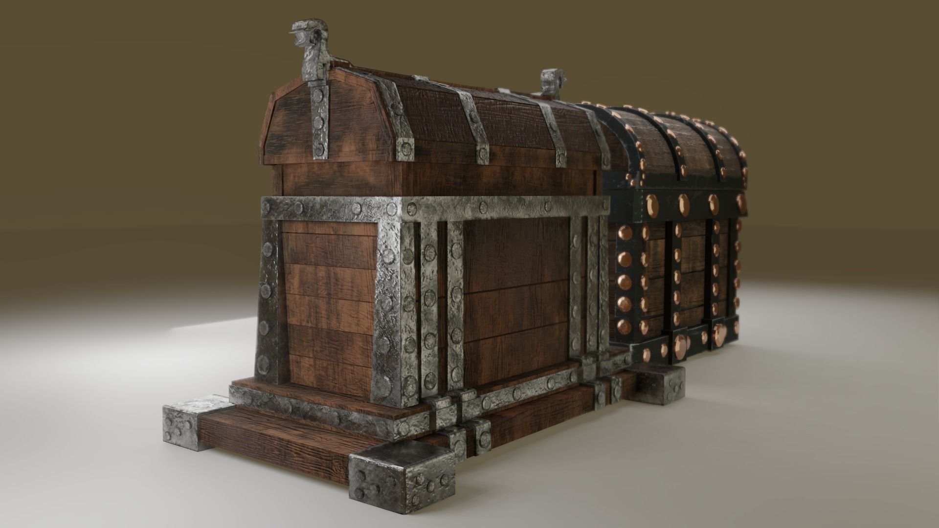 Treasure chest Game ready assest Low-poly 3D model_7