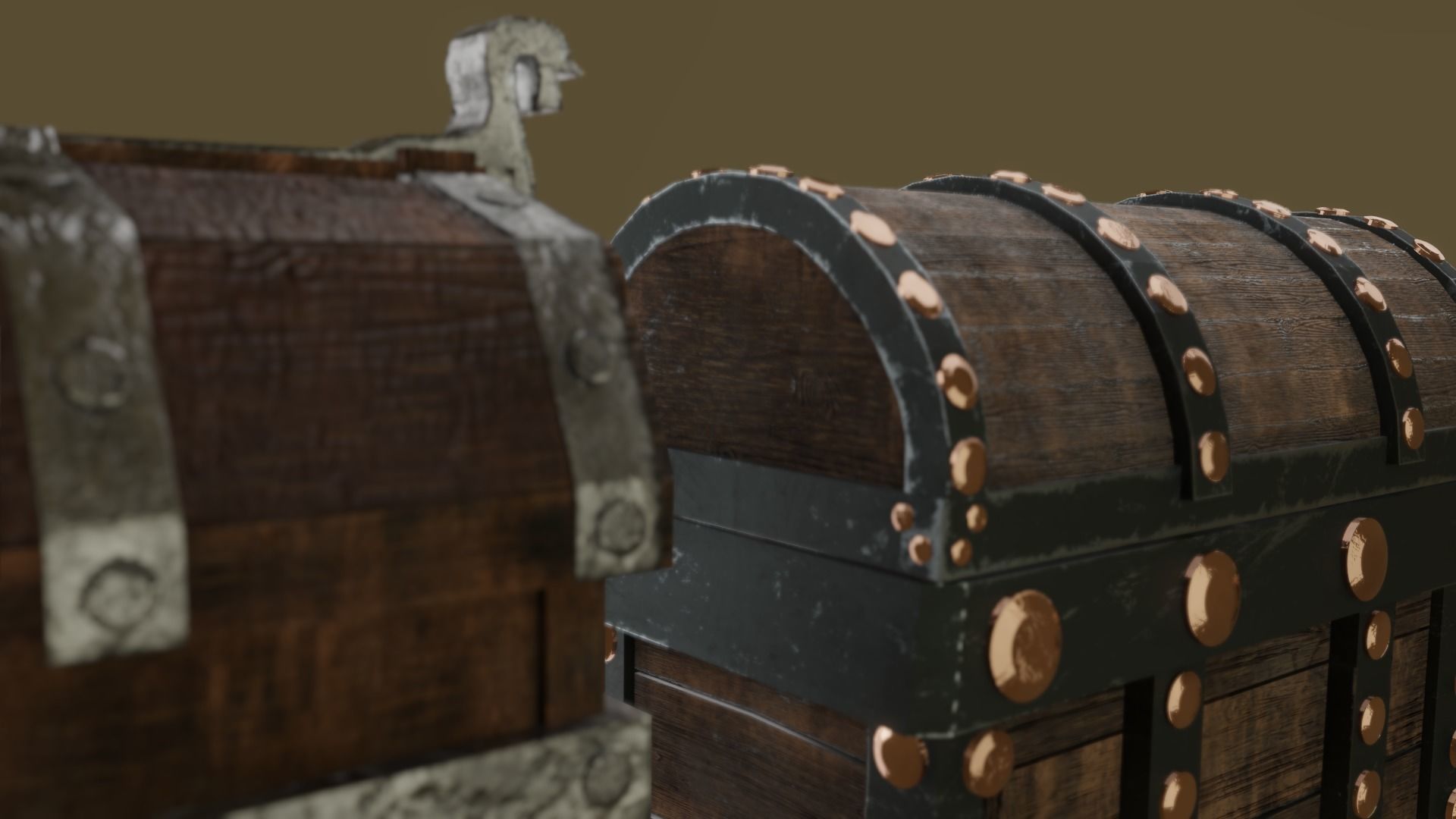 Treasure chest Game ready assest Low-poly 3D model_35