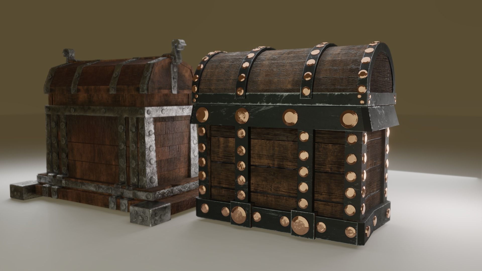 Treasure chest Game ready assest Low-poly 3D model_8