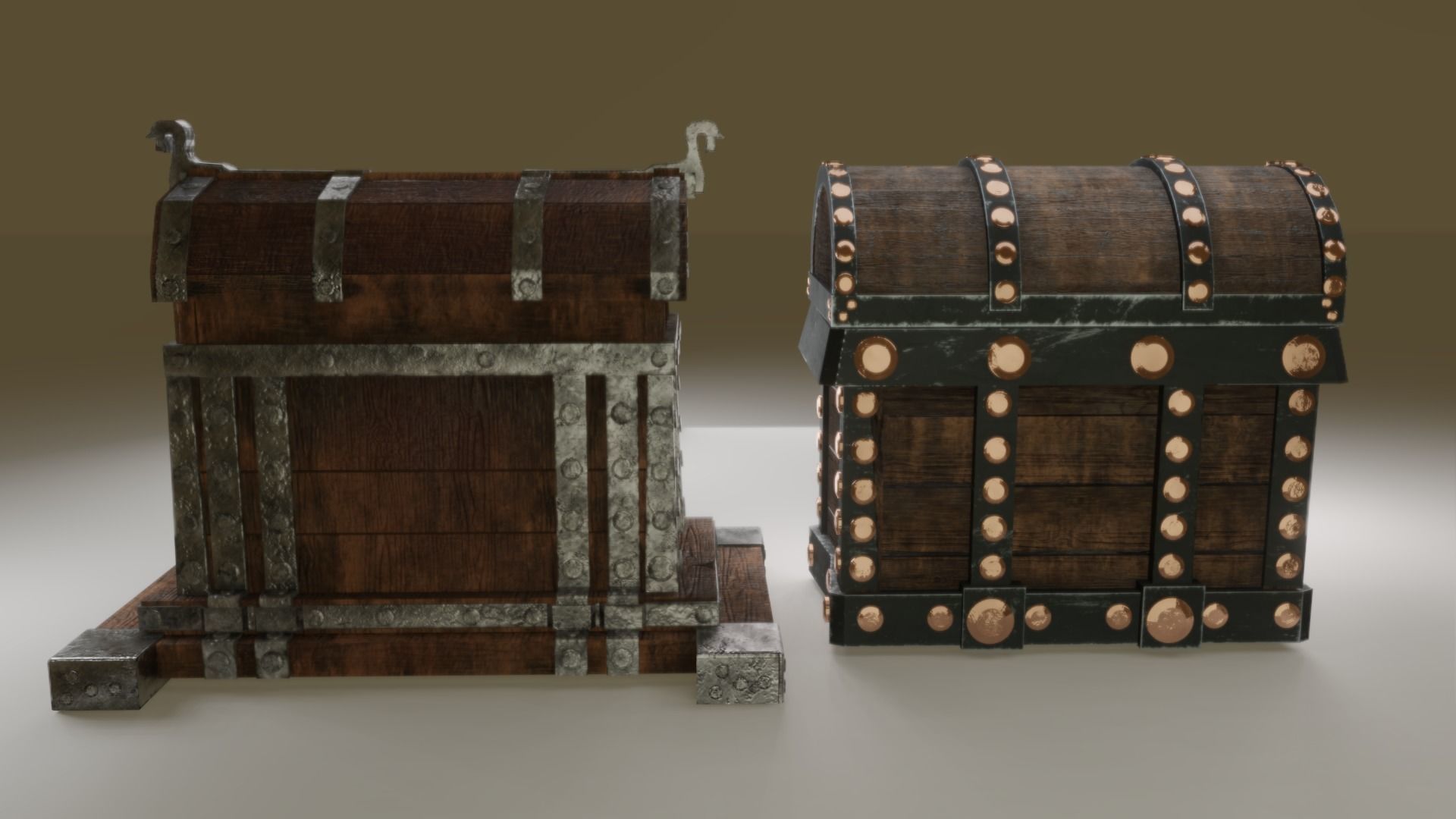 Treasure chest Game ready assest Low-poly 3D model_6